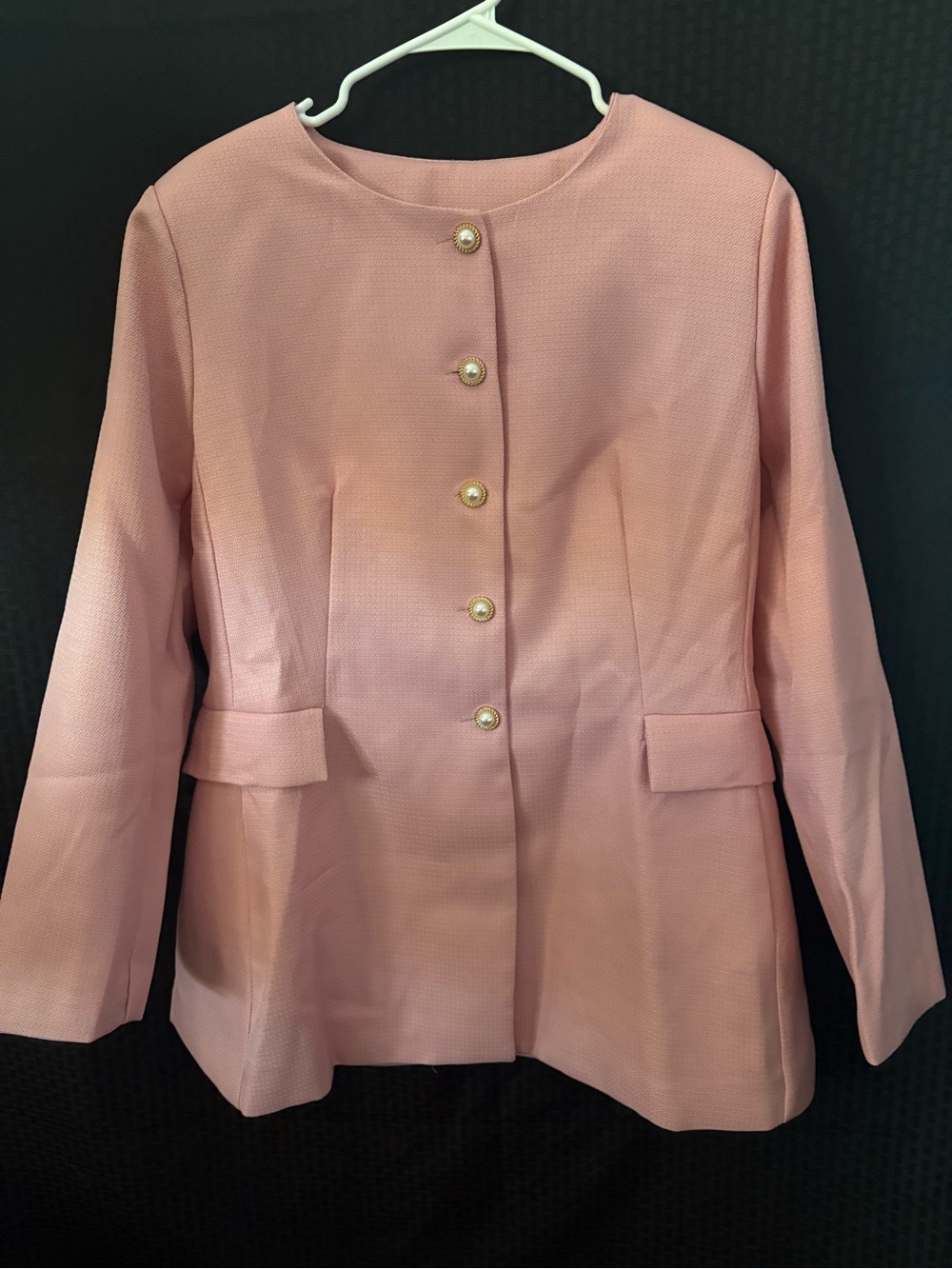Women's Pink Pearl-Button Blazer